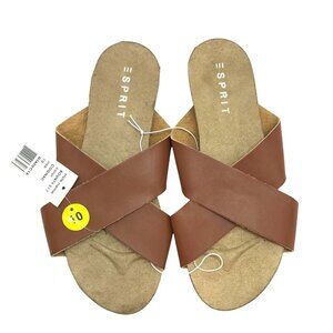 ESPRIT Flat Slip On Sandals Womens Size 10 Strappy Vegan Leather Bounty